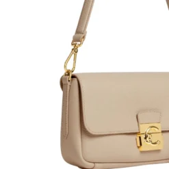 Borsa Donna a Spalla COCCINELLE in Pelle Martellata linea C-Me Colore Sandshell