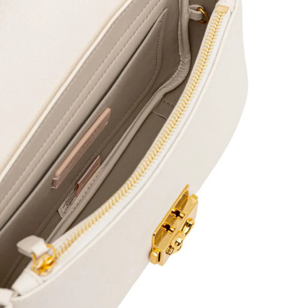 Borsa Donna a Spalla COCCINELLE in Pelle Martellata linea C-Me Colore Pearl