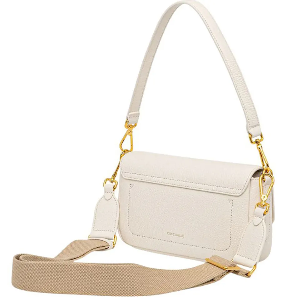 Borsa Donna a Spalla COCCINELLE in Pelle Martellata linea C-Me Colore Pearl