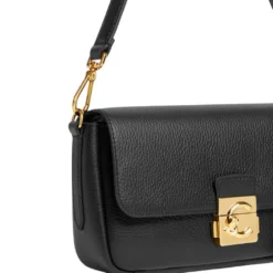 Borsa Donna a Spalla COCCINELLE in Pelle Martellata linea C-Me Colore Nero