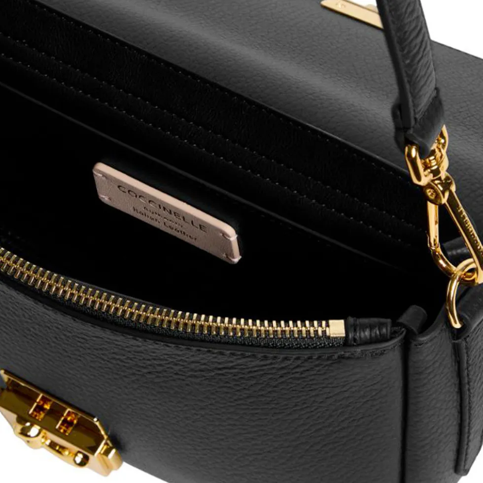Borsa Donna a Spalla COCCINELLE in Pelle Martellata linea C-Me Colore Nero