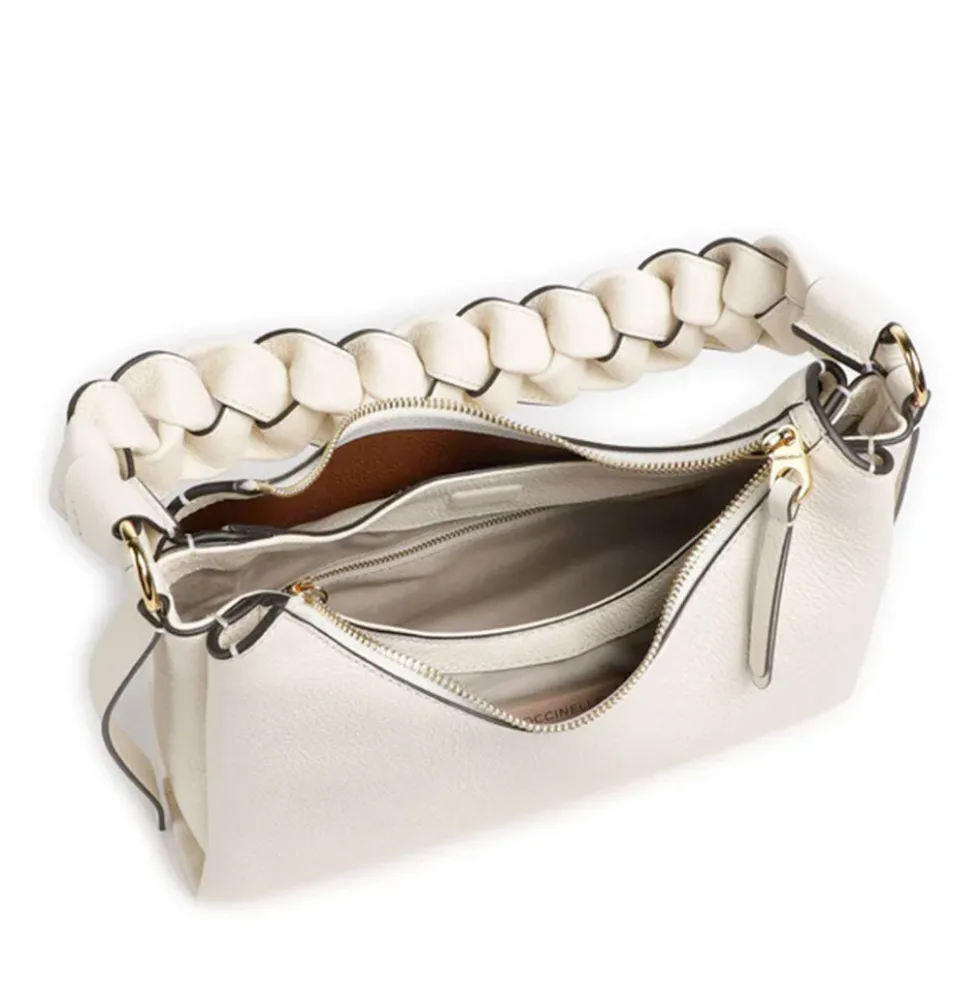 Borsa Donna a Spalla COCCINELLE in Pelle linea Boheme Small colore Pearl- Cognac