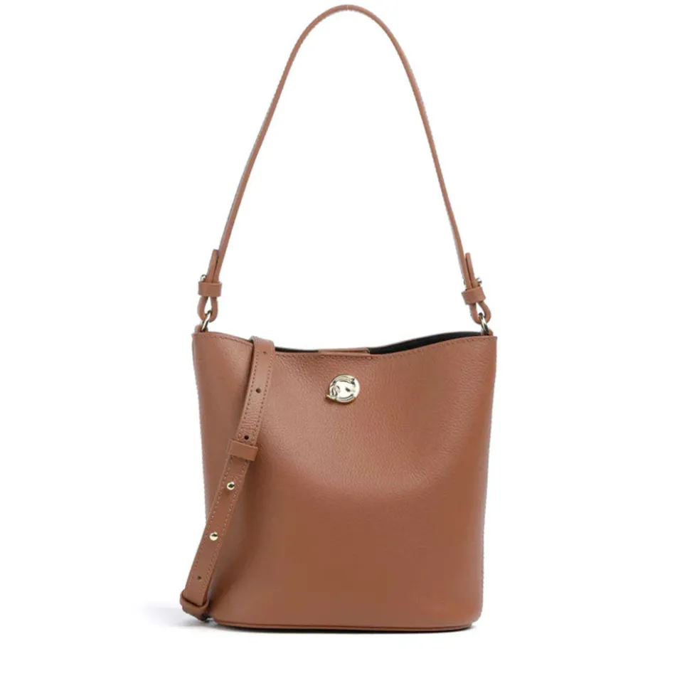 Borsa Donna a Spalla COCCINELLE Linea Nikla Mini Colore Cognac - Nero