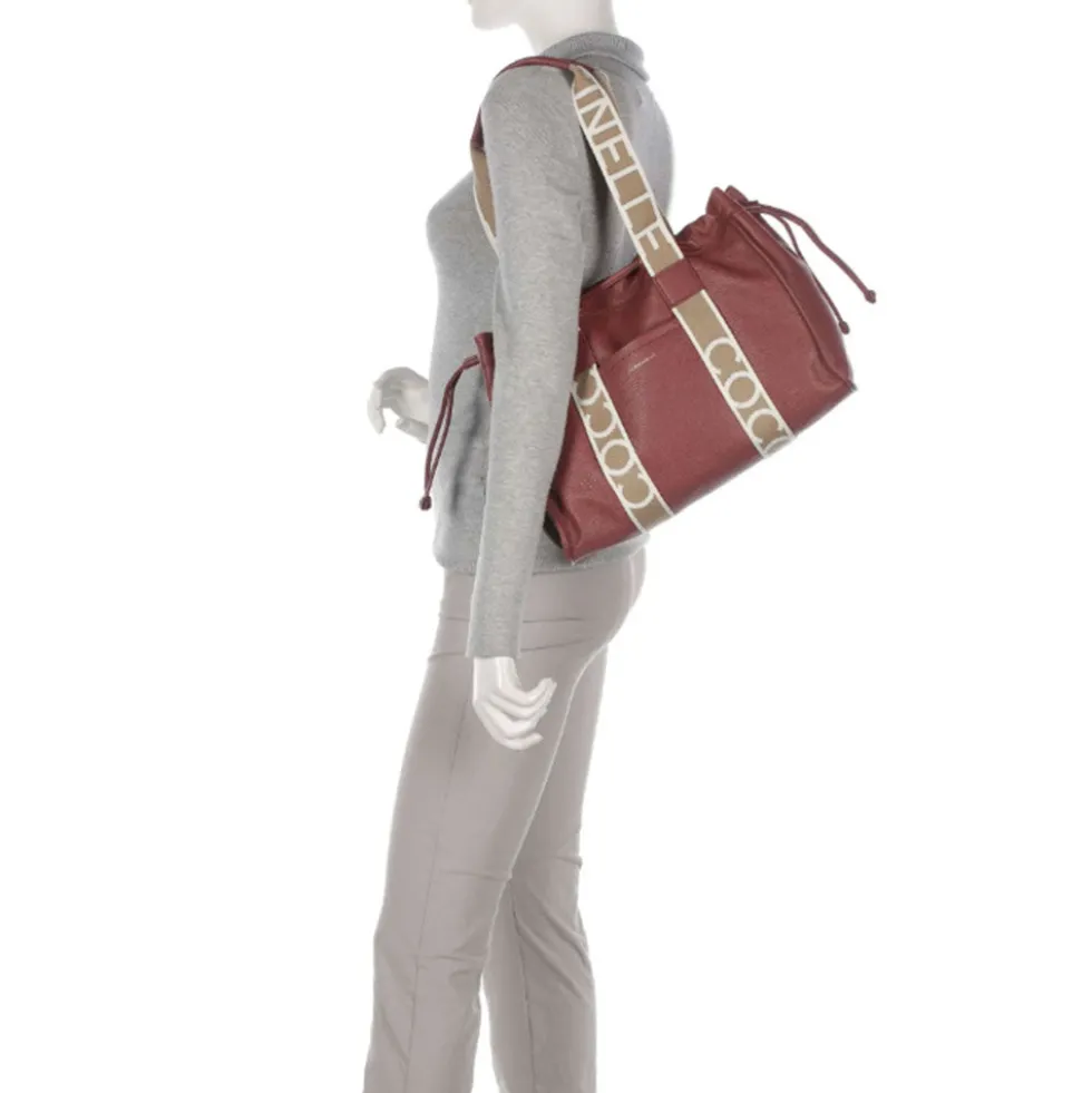 Borsa Donna a Spalla COCCINELLE in Pelle Linea 2Day Signature Medium colore Brandy