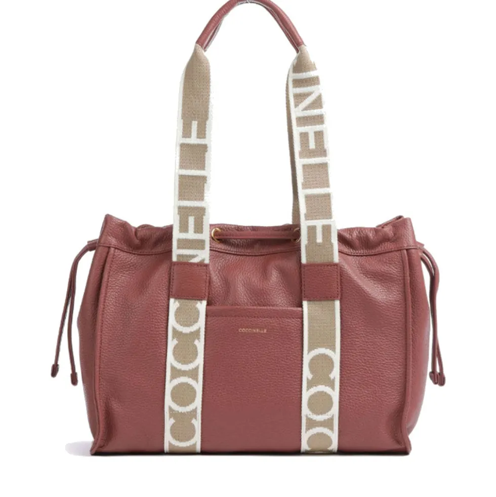 Borsa Donna a Spalla COCCINELLE in Pelle Linea 2Day Signature Medium colore Brandy