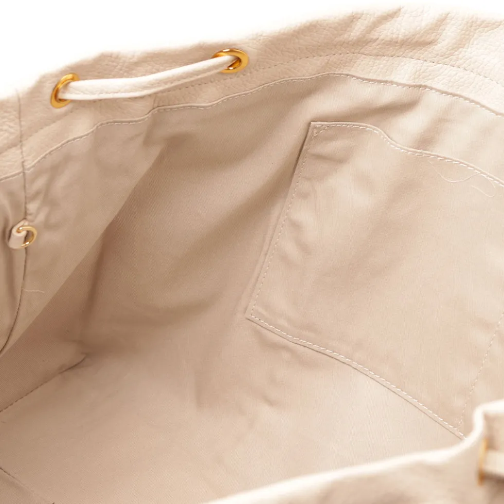 Borsa Donna a Spalla COCCINELLE in Pelle Linea 2Day Signature Large colore Lambskin White