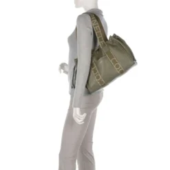 Borsa Donna a Spalla COCCINELLE in Pelle Linea 2Day Signature Medium colore Laurel Green