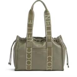 Borsa Donna a Spalla COCCINELLE in Pelle Linea 2Day Signature Medium colore Laurel Green