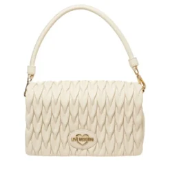 Borsa Donna a Spalla con Tracolla LOVE MOSCHINO Trapuntata Avorio