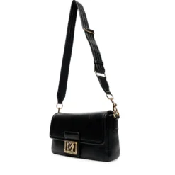 Borsa Donna a Spalla con Tracolla LOVE MOSCHINO Nera con Placca Quadrata con Logo