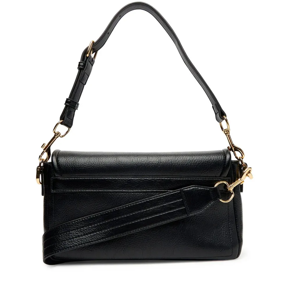 Borsa Donna a Spalla con Tracolla LOVE MOSCHINO Nera con Placca Quadrata con Logo