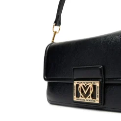 Borsa Donna a Spalla con Tracolla LOVE MOSCHINO Nera con Placca Quadrata con Logo