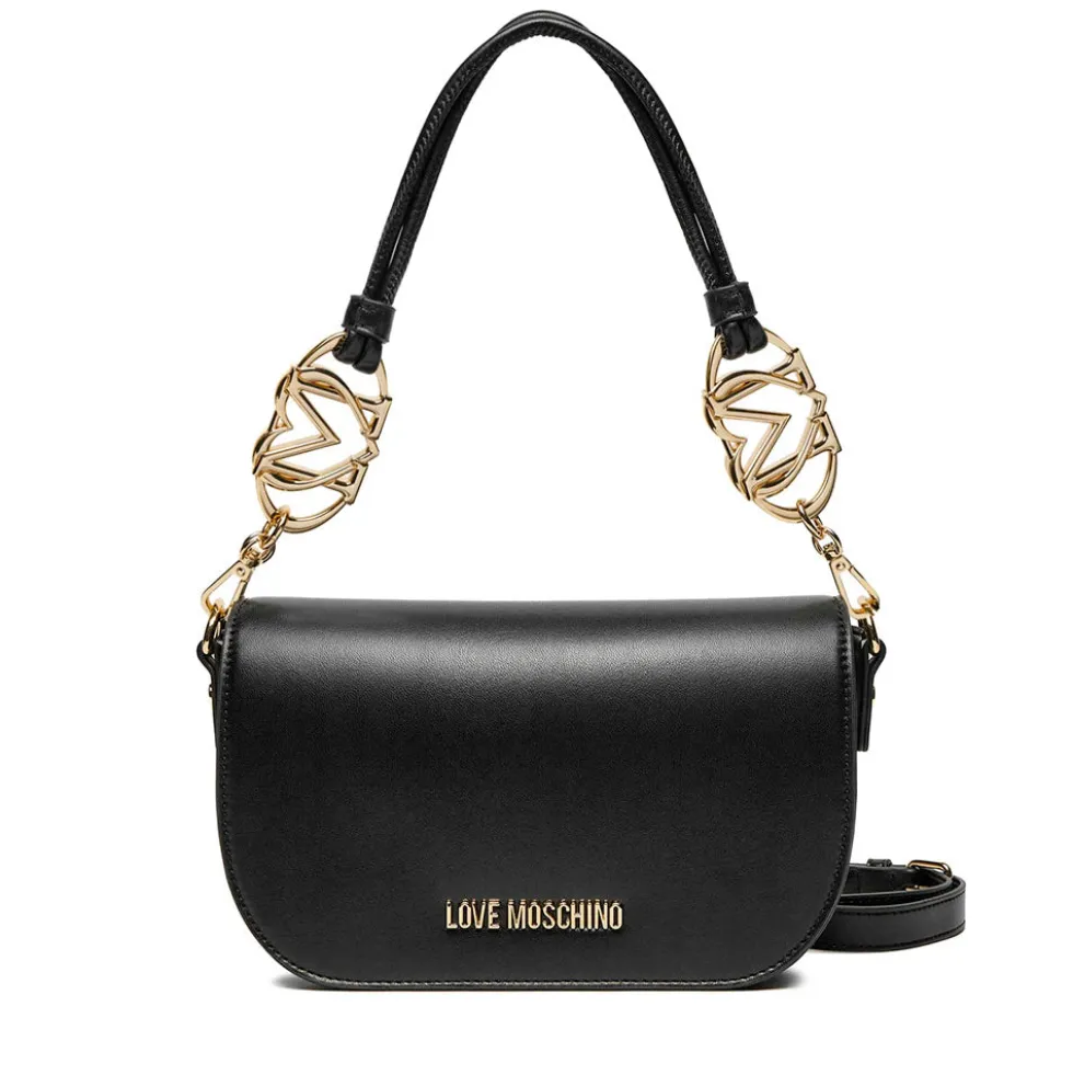 Borsa Donna a Spalla con Tracolla LOVE MOSCHINO linea Jewel Nera