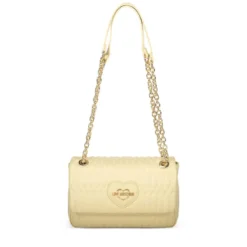 Borsa Donna a Spalla e a Tracolla LOVE MOSCHINO linea Bubby Love in Ecopelle color Burro