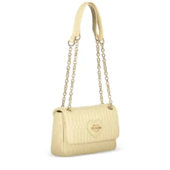 Borsa Donna a Spalla e a Tracolla LOVE MOSCHINO linea Bubby Love in Ecopelle color Burro