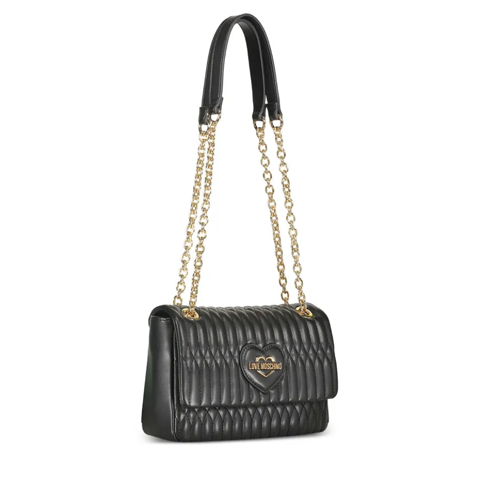 Borsa Donna a Spalla e a Tracolla LOVE MOSCHINO linea Bubby Love in Ecopelle Nera