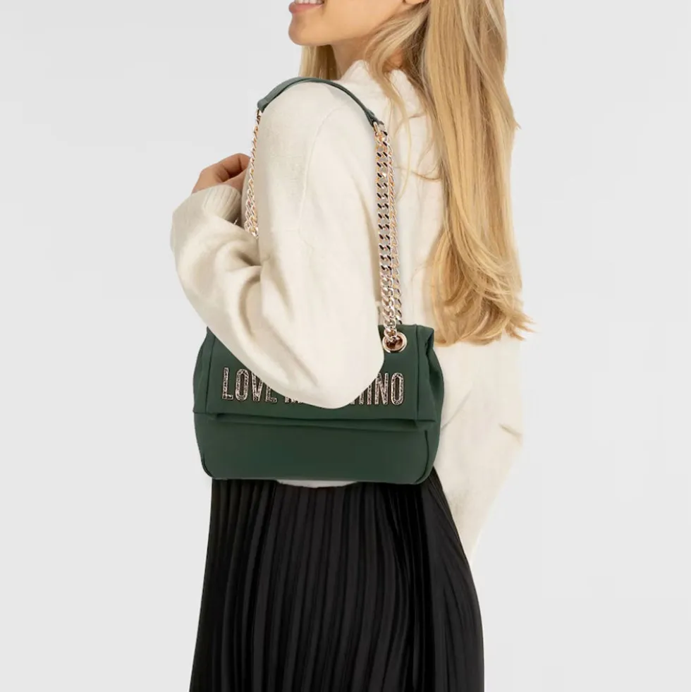 Borsa Donna a Spalla e a Tracolla LOVE MOSCHINO Verde con Maxi Logo