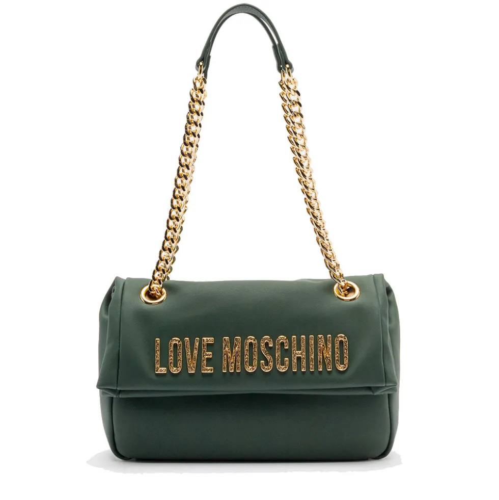 Borsa Donna a Spalla e a Tracolla LOVE MOSCHINO Verde con Maxi Logo