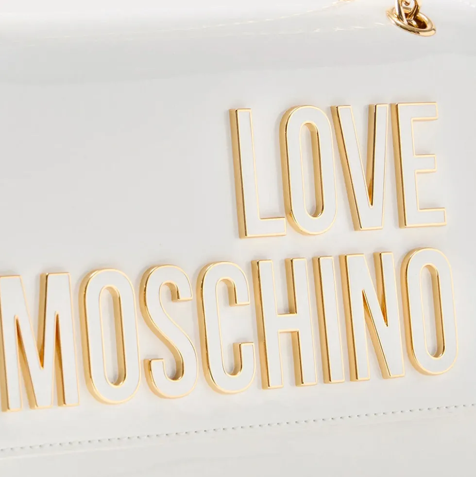 Borsa Donna a Spalla e Tracolla LOVE MOSCHINO in Vernice Bianca