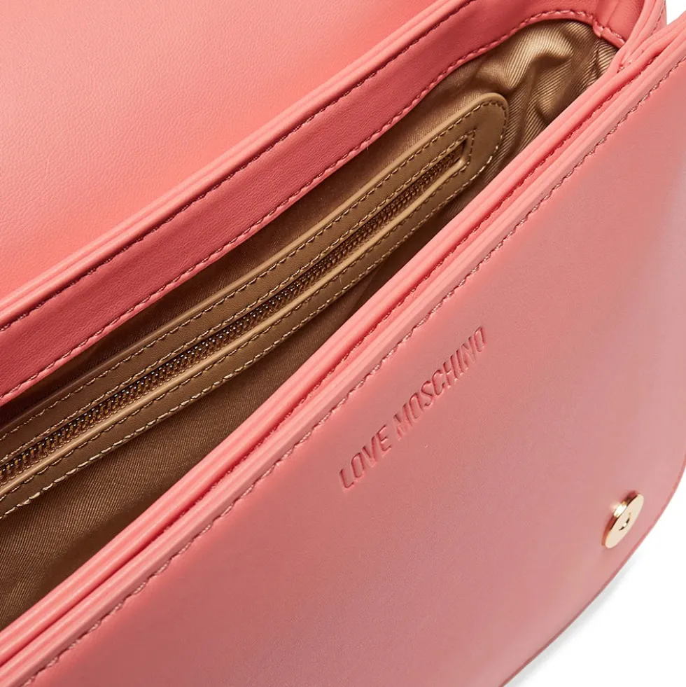 Borsa Donna a Spalla e Tracolla LOVE MOSCHINO linea Quilted color Corallo