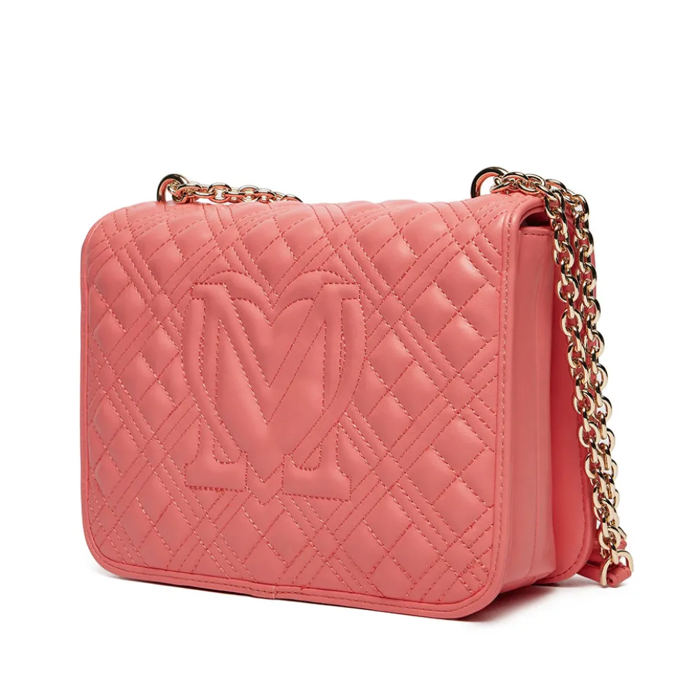 Borsa Donna a Spalla e Tracolla LOVE MOSCHINO linea Quilted color Corallo