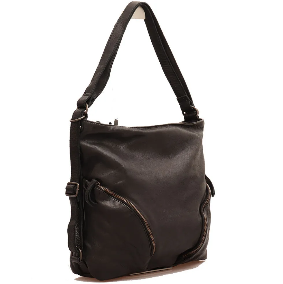 Borsa Donna a Spalla GIANNI CONTI in Pelle Nera