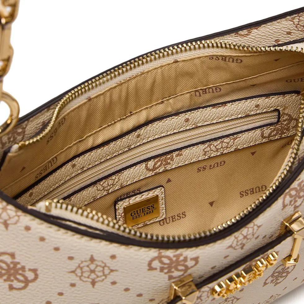 Borsa Donna a Spalla GUESS Linea Carrie Colore Vanilla Logo