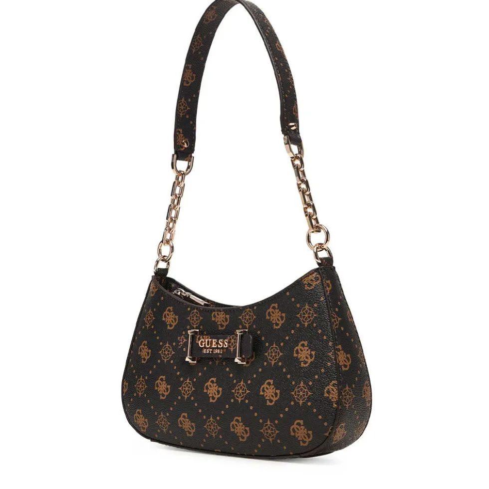Borsa Donna a Spalla GUESS Linea Carrie Colore Espresso Logo