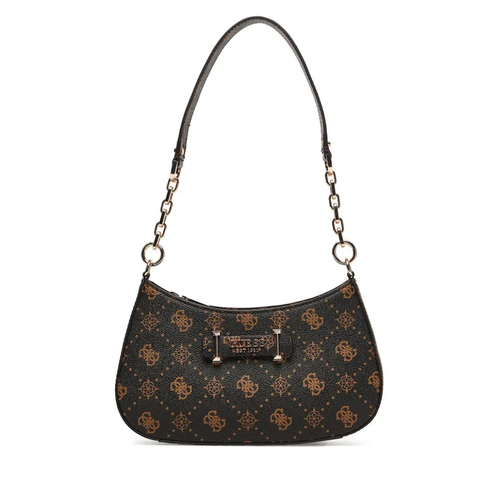 Borsa Donna a Spalla GUESS Linea Carrie Colore Espresso Logo