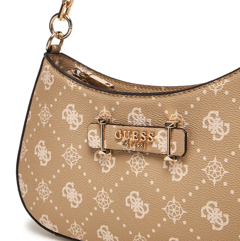 Borsa Donna a Spalla GUESS Linea Carrie Colore Biscotti Logo
