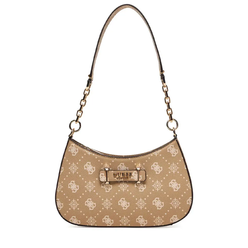 Borsa Donna a Spalla GUESS Linea Carrie Colore Biscotti Logo