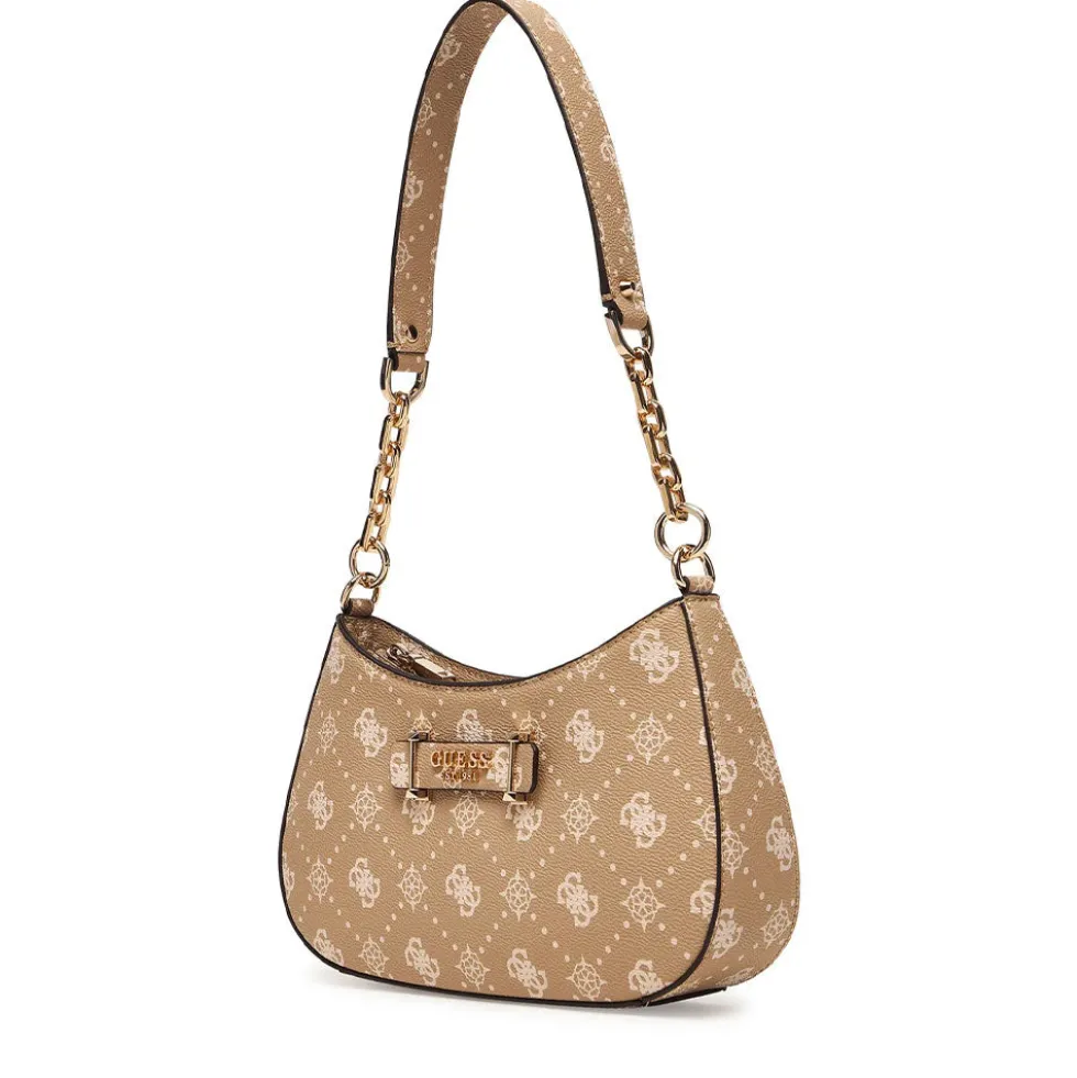 Borsa Donna a Spalla GUESS Linea Carrie Colore Biscotti Logo