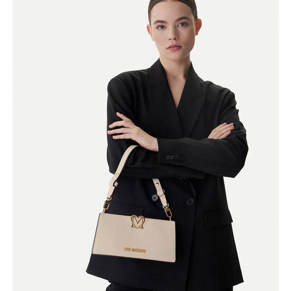 Borsa Donna a Spalla LOVE MOSCHINO linea Soft Sculpt Avorio