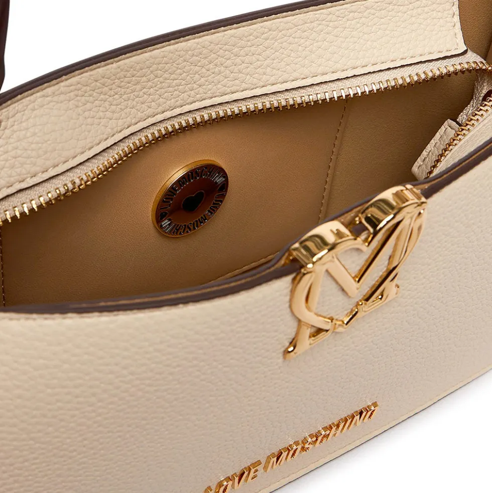 Borsa Donna a Spalla LOVE MOSCHINO linea Soft Sculpt Avorio
