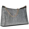 Borsa Donna a Spalla LOVE MOSCHINO Argento con Strass