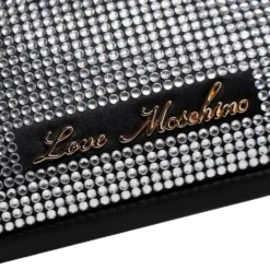 Borsa Donna a Spalla LOVE MOSCHINO Argento con Strass