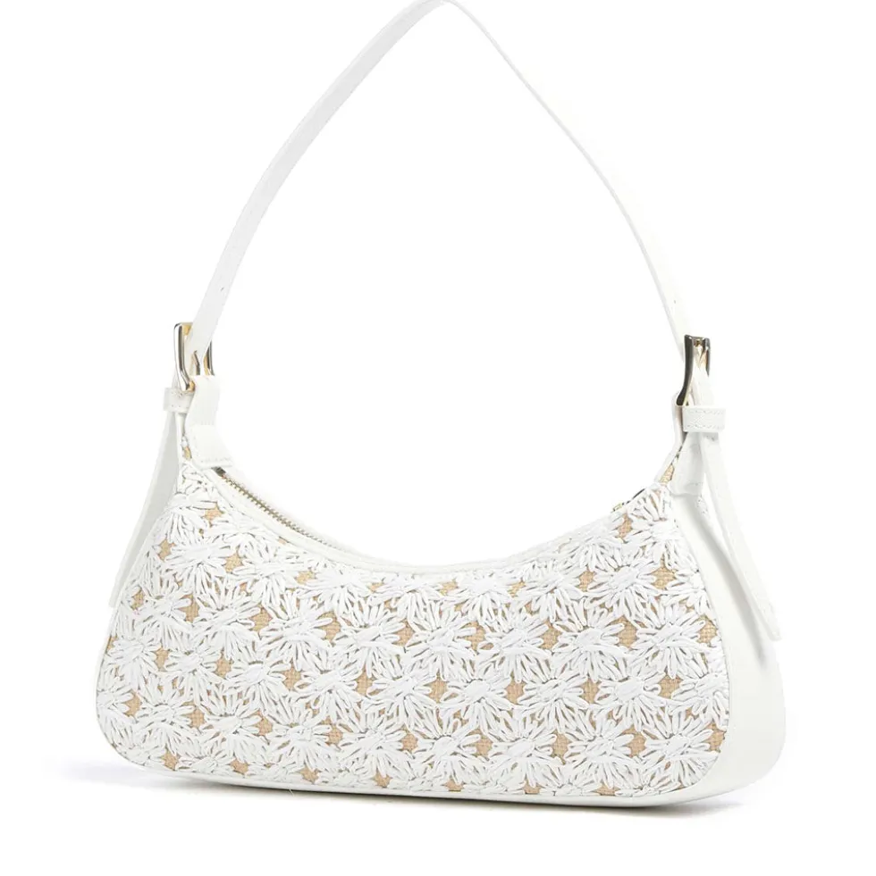 Borsa Donna a Spalla LOVE MOSCHINO linea Daisy in Ecopelle e Rafia Bianca