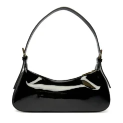 Borsa Donna a Spalla LOVE MOSCHINO in Ecopelle Effetto Vernice Nera