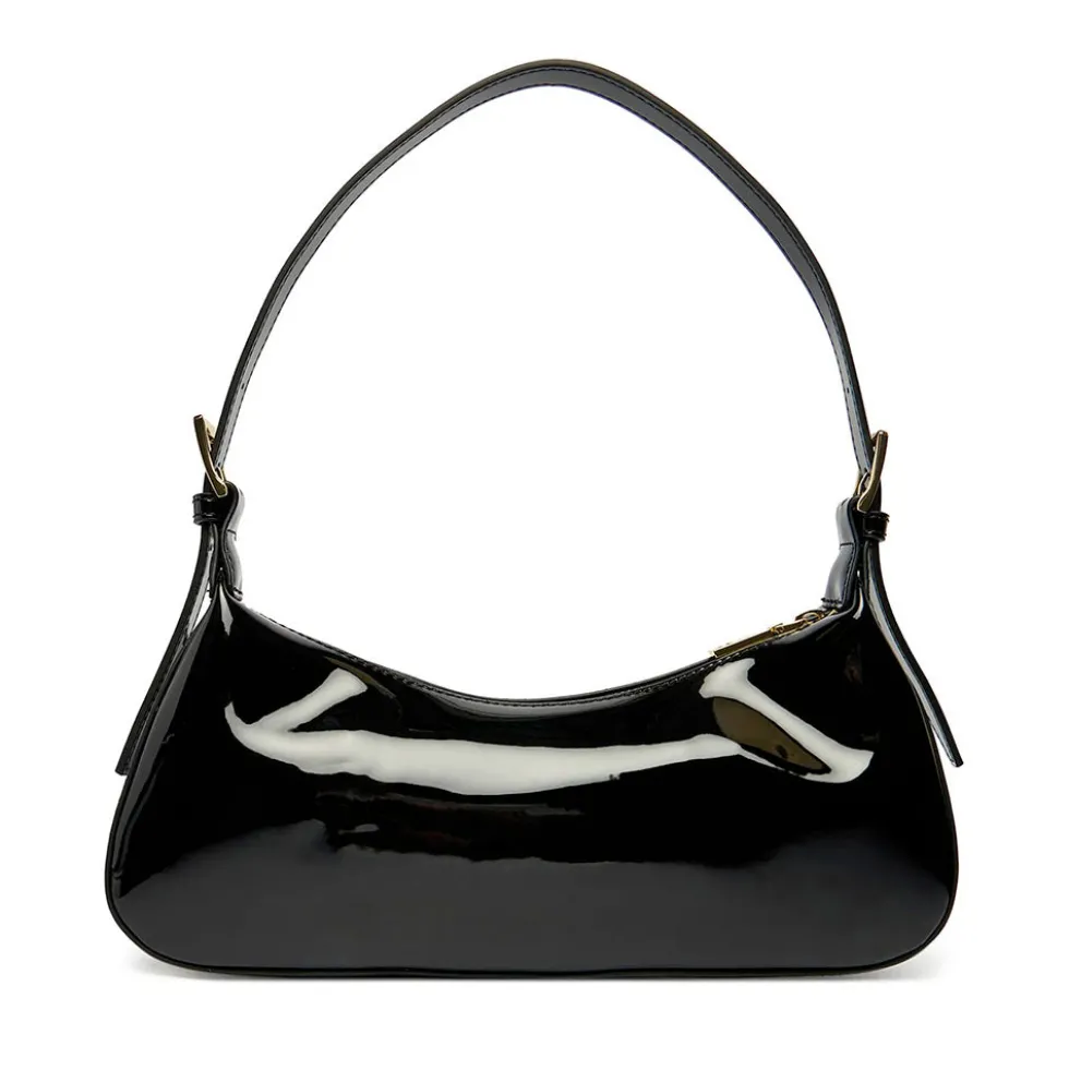 Borsa Donna a Spalla LOVE MOSCHINO in Ecopelle Effetto Vernice Nera