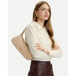 Borsa Donna a Spalla LOVE MOSCHINO in Ecopelle Soft Taupe