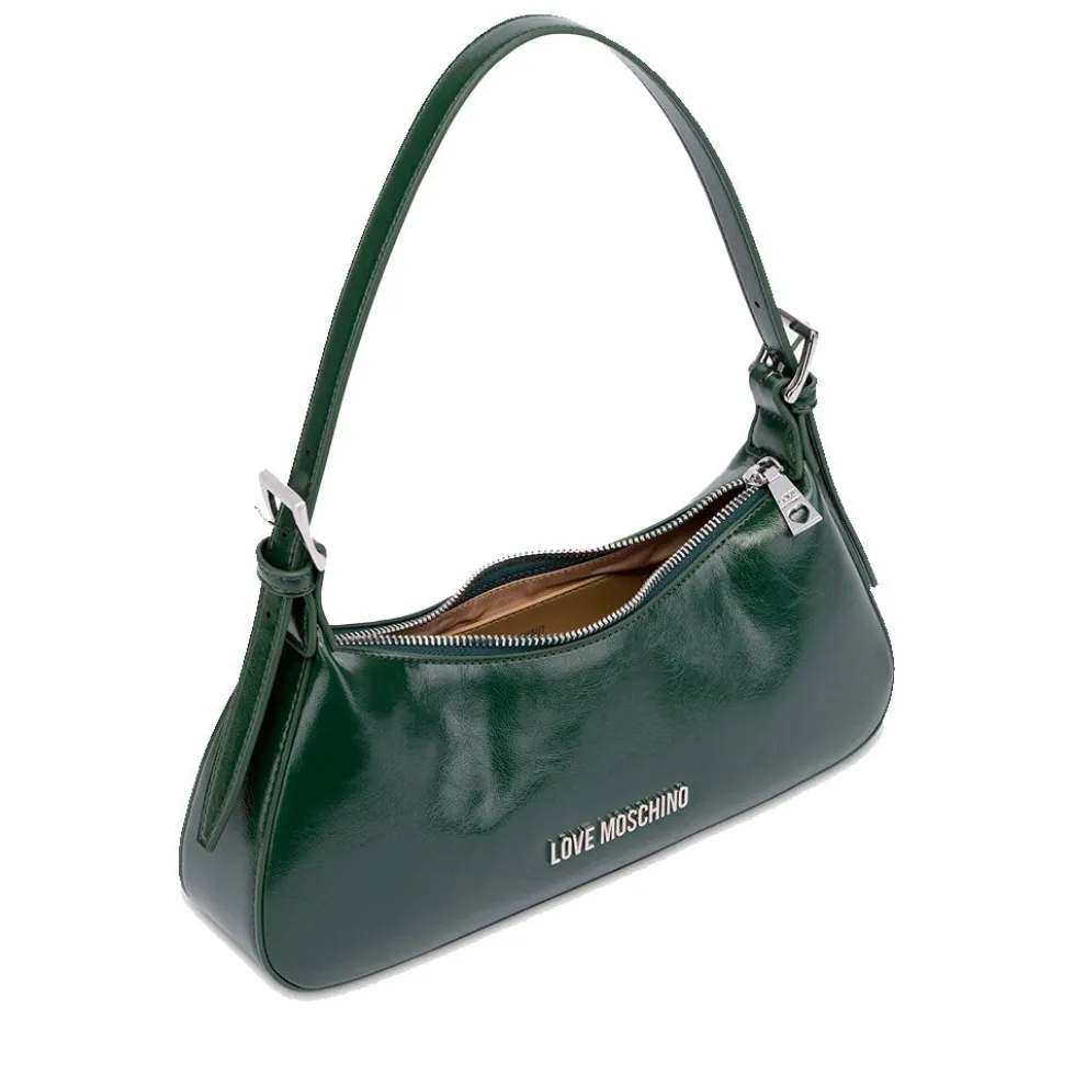 Borsa Donna a Spalla LOVE MOSCHINO in Ecopelle Soft Verde Scuro