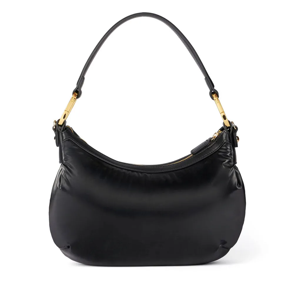 Borsa Donna a Spalla Media BRACCIALINI linea Beth Puffy in Nylon Nero