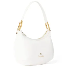 Borsa Donna a Spalla Media BRACCIALINI linea Beth Puffy in Nylon Bianco