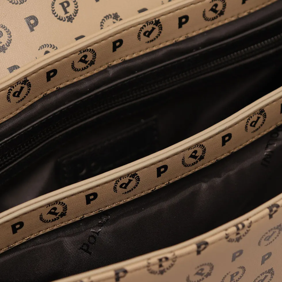 Borsa Donna a Spalla POLLINI Linea Heritage Soft Taupe e Nero