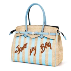 Borsa Donna a Spalla SAVE MY BAG in Lycra linea Miss Misura M Colore Azzurro