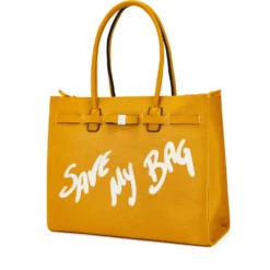 Borsa Donna a Spalla SAVE MY BAG in Canvas e Lycra linea Nykol Colore Ocra