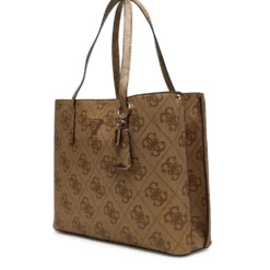Borsa Donna a Spalla Shopper GUESS Linea Meridian colore Latte Logo