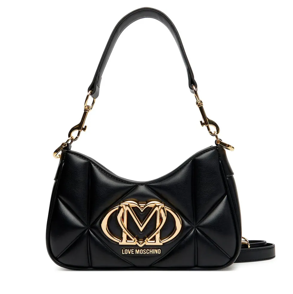 Borsa Donna a Spalla Trapuntata LOVE MOSCHINO linea Embossed Nera
