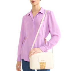 Borsa Donna a Tracolla 1A Classe Alviero Martini linea Bloom City Avorio LD31