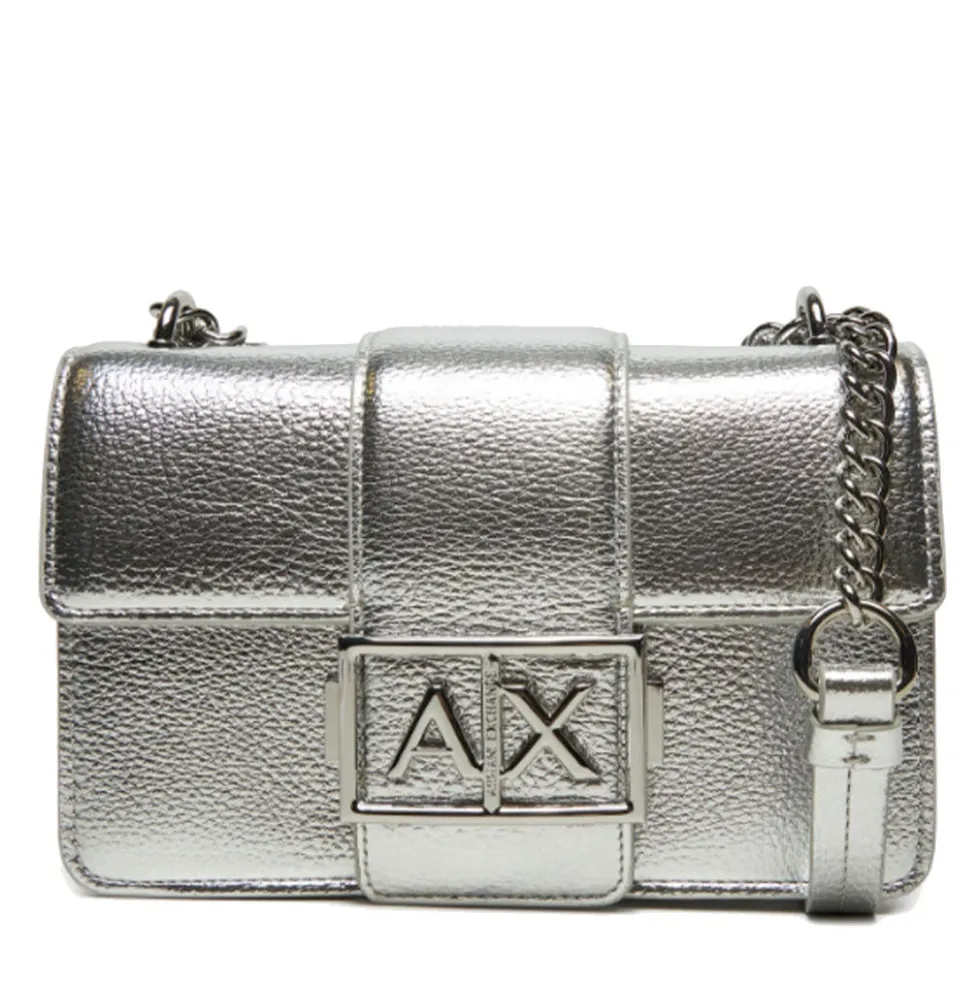 Borsa Donna a Tracolla ARMANI EXCHANGE Linea Jodie Chiusa con Pattina colore Silver